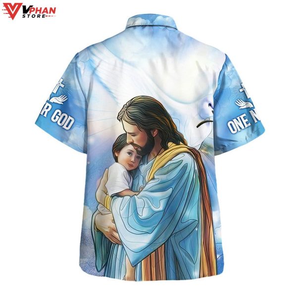 Jesus Hugging Child One Nation Under God Hawaiian Shirt