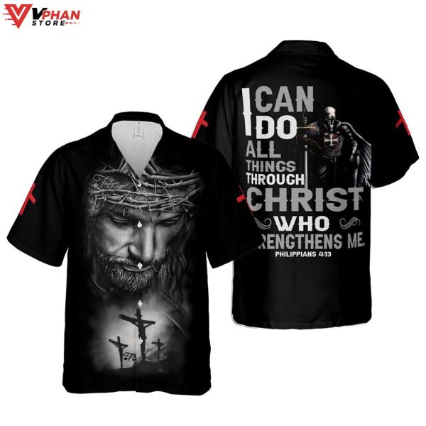 Jesus I Can Do All Things Through Christ Tropical Outfit Christian Hawaiian Shirt