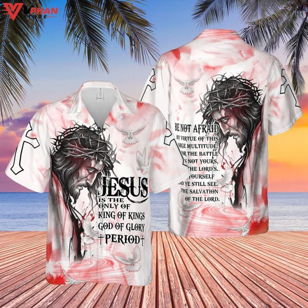 Jesus Is King Beachwear For Men Christian Gift Hawaiian Summer Shirt