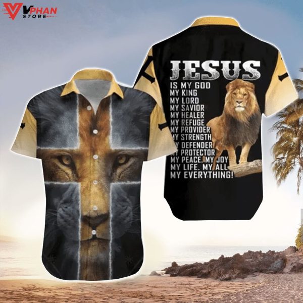 Jesus Is My Everything Jesus With Lion Christian Hawaiian Shirt