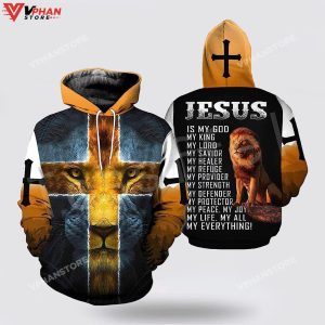 Jesus Is My God My King Cross Lion 3d Hoodies For Women Men 1