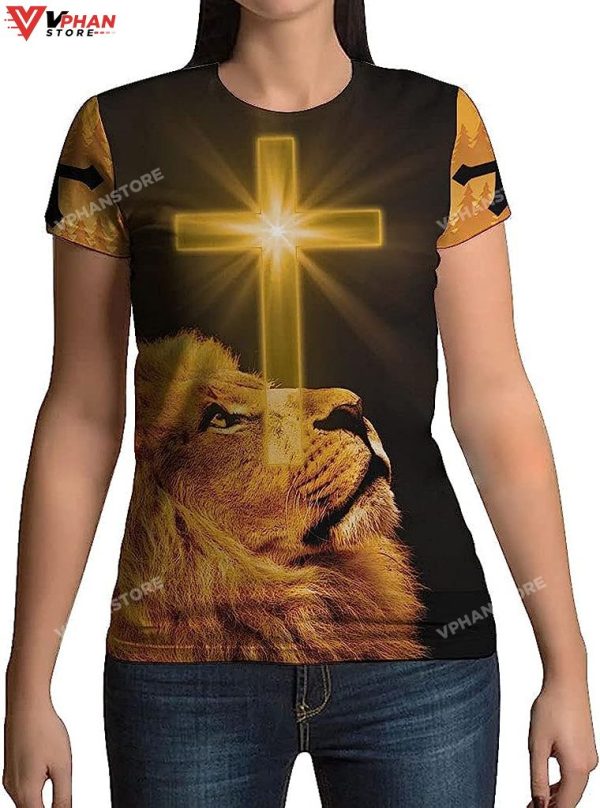 Jesus Is My God My King Lion Cross Christ Gift Ideas Religious Hoodie