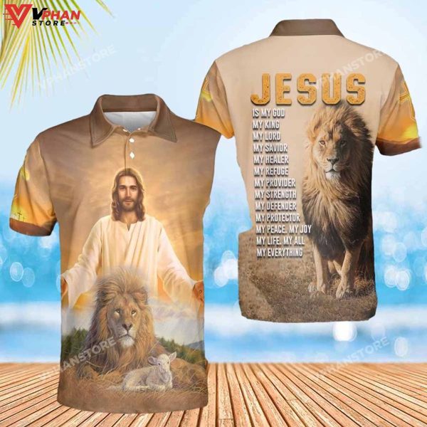 Jesus Is My God My King My Lord Easter Christian Polo Shirt & Shorts