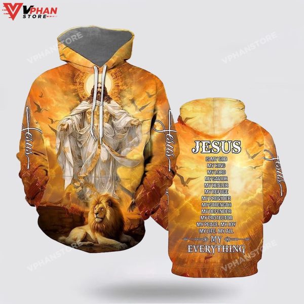 Jesus Is My God My King My Lord Lion 3d Hoodies