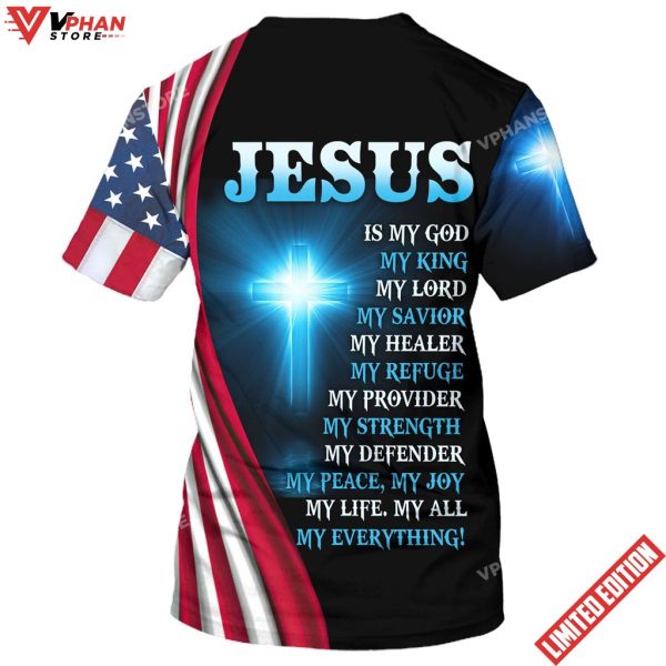 Jesus Is My King My God My Lord Lion Cross All Over Printed Shirt