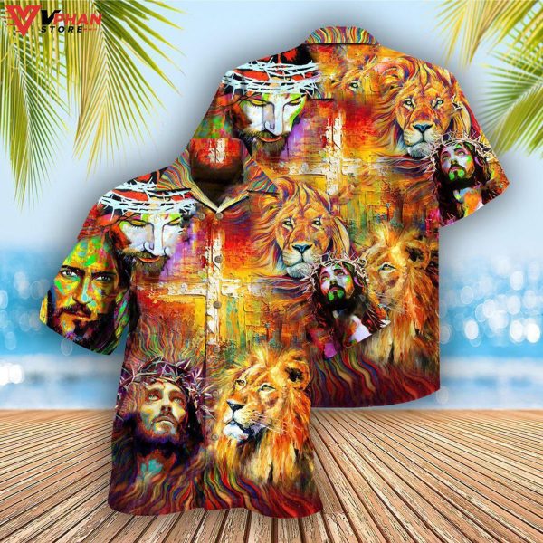 Jesus Is My King My Lord My Savior Tropical Outfit Christian Hawaiian Shirt