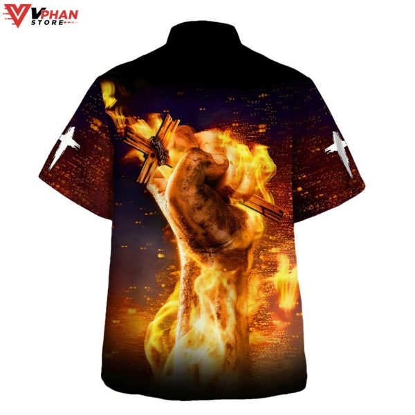 Jesus Is My Power Hand Holding Fire Christ Gifts Hawaiian Shirt