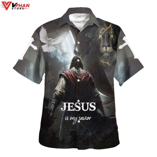 Jesus Is My Savior Christ Jesus And Lion Christian Hawaiian Shirt