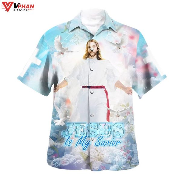 Jesus Is My Savior Christ Open Arms Christian Hawaiian Shirt