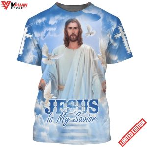 Jesus Is My Savior Christian Cross Dove All Over Print Shirt 1