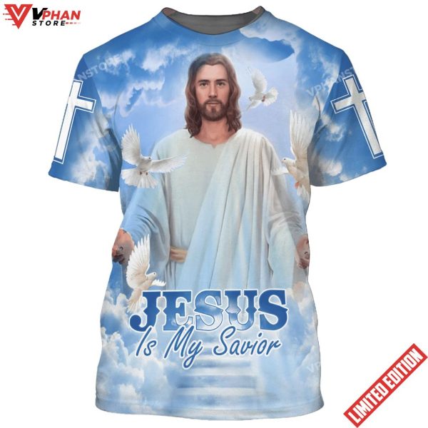 Jesus Is My Savior Christian Cross Dove All Over Print Shirt