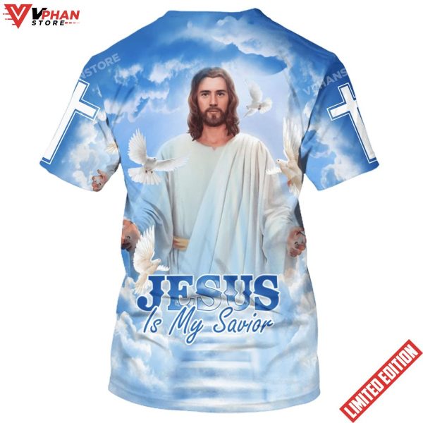 Jesus Is My Savior Christian Cross Dove All Over Print Shirt