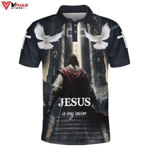 Jesus Is My Savior Christian Cross Dove Christian Polo Shirt Shorts 1