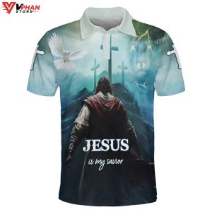 Jesus Is My Savior Christian Dove Cross Christian Polo Shirt Shorts 1