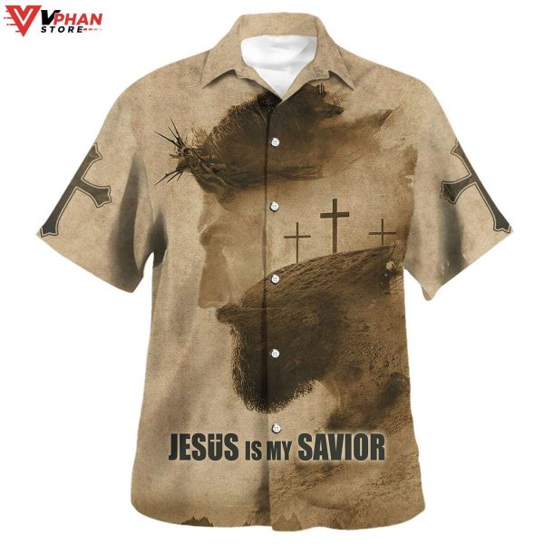 Jesus Is My Savior Cross Christian Gift Ideas Hawaiian Aloha Shirt