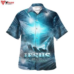 Jesus Is My Savior Cross Christian Gifts Tropical Outfit Hawaiian Shirt 1