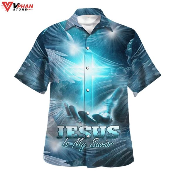 Jesus Is My Savior Cross Christian Gifts Tropical Outfit Hawaiian Shirt