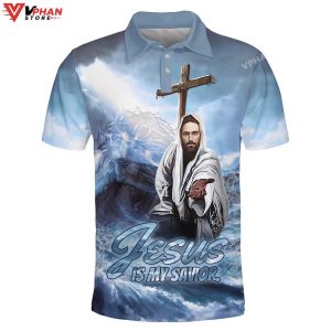 Jesus Is My Savior Cross Religious Easter Gifts Christian Polo Shirt Shorts 1