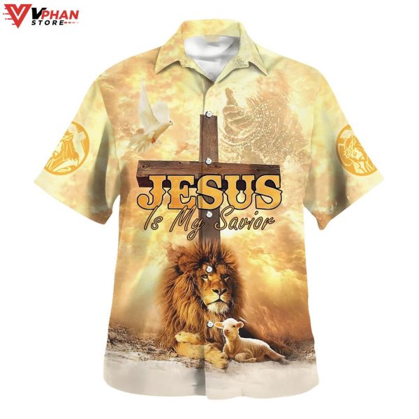 Jesus Is My Savior Cross Tropical Outfit Christian Gift Ideas Hawaiian Shirt