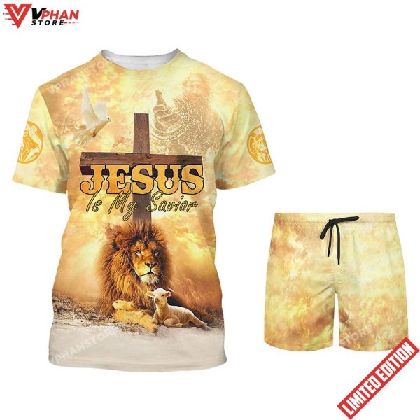 Jesus Is My Savior Hand Of God Lion Lamb 3D All Over Printed Shirt