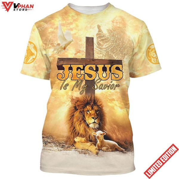 Jesus Is My Savior Hand Of God Lion Lamb 3D All Over Printed Shirt