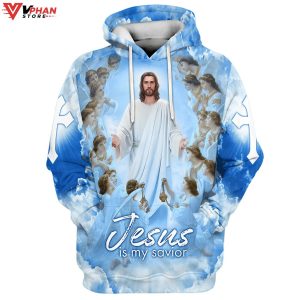 Jesus Is My Savior Jesus And Angels Religious Gifts Christian Hoodie 1