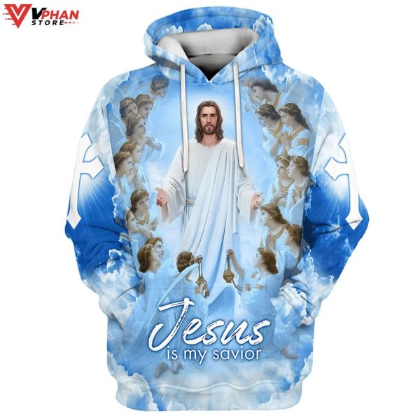 Jesus Is My Savior And Angels Religious Gifts Christian Hoodie