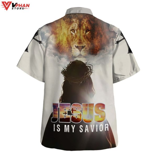 Jesus Is My Savior Jesus And The King Lion Christian Hawaiian Shirt