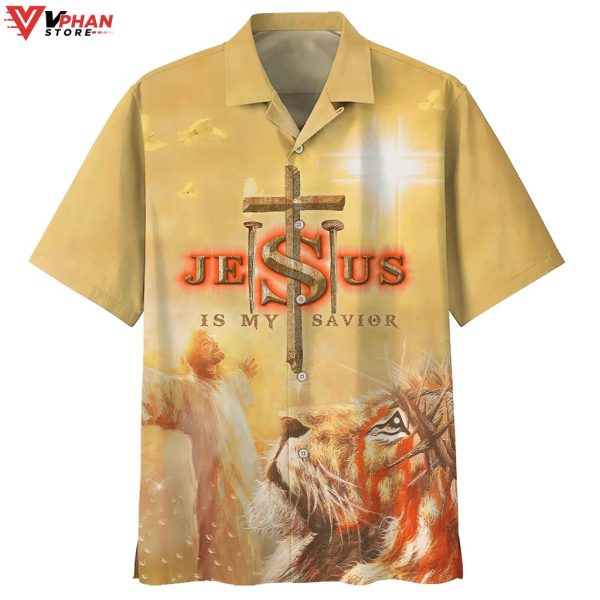 Jesus Is My Savior Jesus Arms Wide Open Hawaiian Summer Shirt