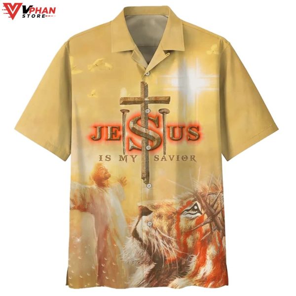 Jesus Is My Savior Jesus Arms Wide Open Hawaiian Summer Shirt