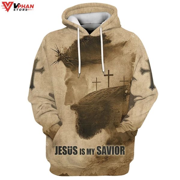 Jesus Is My Savior Christ With Thorns Christian Gift Ideas Hoodie