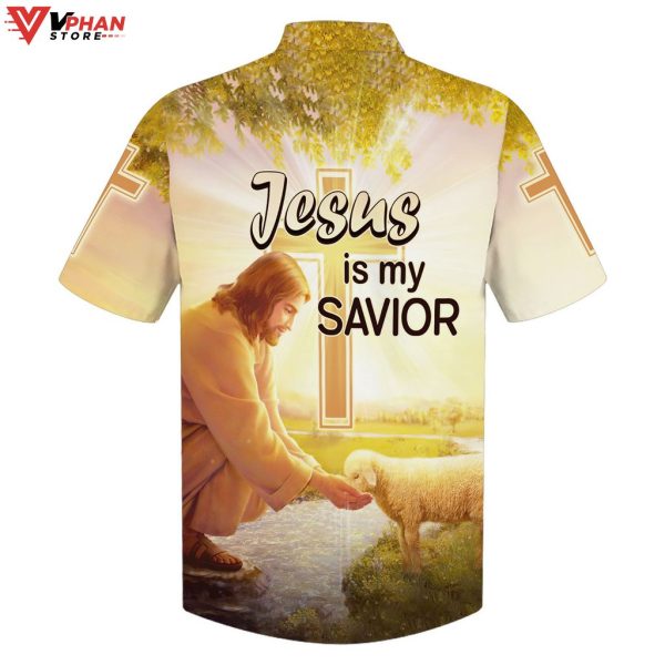 Jesus Is My Savior Jesus Lamb Drinking Water Christian Hawaiian Shirt