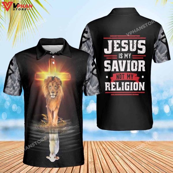 Jesus Is My Savior Not My Religion Jesus Lion Lamp Christian Polo Shirt & Shorts
