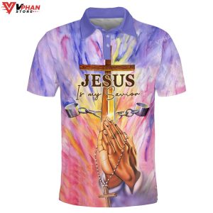 Jesus Is My Savior Jesus Pray Religious Christian Polo Shirt Shorts 1