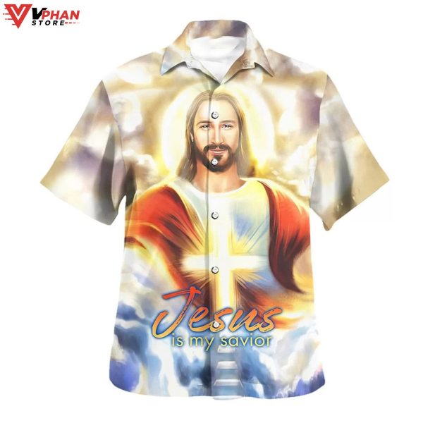 Jesus Is My Savior Jesus Smile Tropical Outfit Christian Gift Hawaiian Shirt