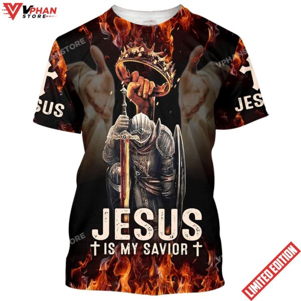 Jesus Is My Savior Knights And Crown Of Thorns 3d Shirt