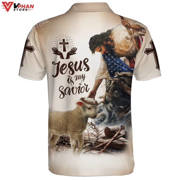 Jesus Is My Savior Lamb Religious Easter Gifts Christian Polo Shirt & Shorts