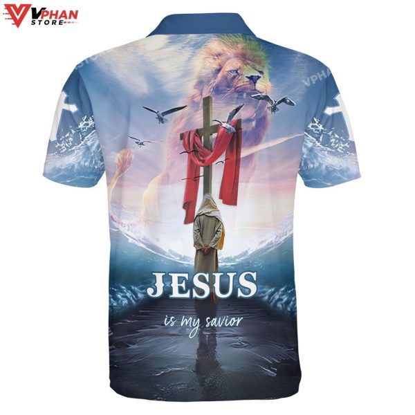 Jesus Is My Savior Lion And Cross Religious Christian Polo Shirt & Shorts