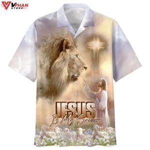 Jesus Is My Savior Lion Tropical Outfit Christian Gift Ideas Hawaiian Shirt 1