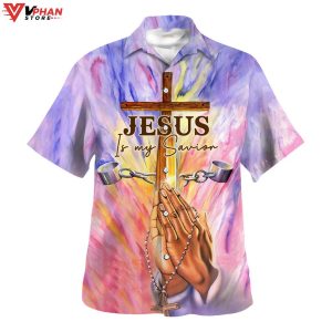 Jesus Is My Savior Pray Tropical Christian Gift Hawaiian Summer Shirt 1