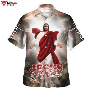 Jesus Is My Savior Put Out His Hand Tropical Christian Hawaiian Shirt 1
