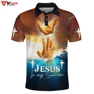 Jesus Is My Savior Religious Easter Gifts Christian Polo Shirt Shorts 1