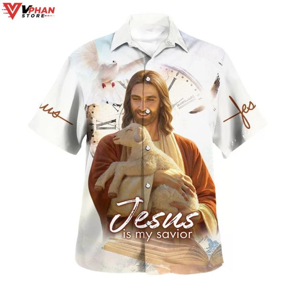 Jesus Is My Savior The Lamb Tropical Christian Hawaiian Summer Shirt