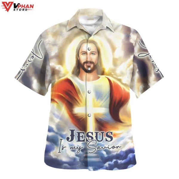Jesus Is My Savior Tropical Outfit Gifts For Christian Hawaiian Aloha Shirt