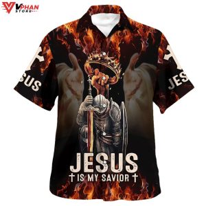 Jesus Is My Savior Warrior Tropical Outfit Christian Gift Hawaiian Shirt 1