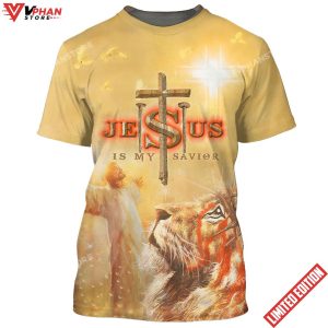 Jesus Is My Savior With His Arms Open Lion 3d Shirt 1