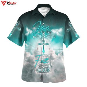 Jesus Is The Key To Heaven But Faith Christian Hawaiian Shirt 1