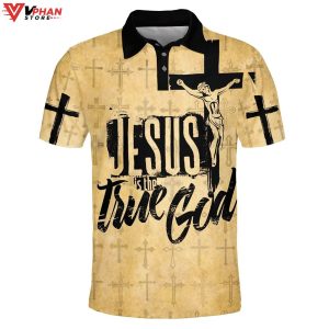 Jesus Is The True God Cross Religious Gifts Christian Polo Shirt Shorts 1