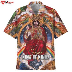 Jesus King Of Kings Tropical Outfit Christian Gift Ideas Hawaiian Shirt 1