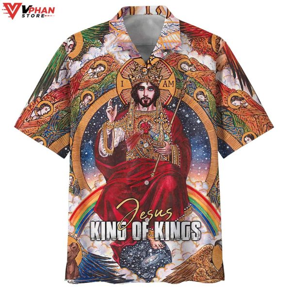 Jesus King Of Kings Tropical Outfit Christian Gift Ideas Hawaiian Shirt